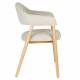 Lot de 2 Chaises Indy Woody Duo d'Assises de Table Chêne et Tissu Beige Chiné Fauteuil de Repas 54x56x81cm