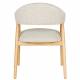 Lot de 2 Chaises Indy Woody Duo d'Assises de Table Chêne et Tissu Beige Chiné Fauteuil de Repas 54x56x81cm