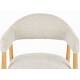 Lot de 2 Chaises Indy Woody Duo d'Assises de Table Chêne et Tissu Beige Chiné Fauteuil de Repas 54x56x81cm