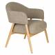 Fauteuil Indy Woody Assise en Chêne et Tissu Marron Chiné Sofa 1 Personne 64x66,5x76,5cm