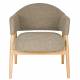 Fauteuil Indy Woody Assise en Chêne et Tissu Marron Chiné Sofa 1 Personne 64x66,5x76,5cm