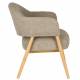 Fauteuil Indy Woody Assise en Chêne et Tissu Marron Chiné Sofa 1 Personne 64x66,5x76,5cm