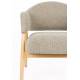 Fauteuil Indy Woody Assise en Chêne et Tissu Marron Chiné Sofa 1 Personne 64x66,5x76,5cm