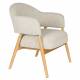 Fauteuil Indy Woody Assise en Chêne et Tissu Beige Chiné Sofa 1 Personne 64x66,5x76,5cm