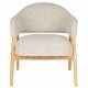 Fauteuil Indy Woody Assise en Chêne et Tissu Beige Chiné Sofa 1 Personne 64x66,5x76,5cm