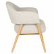 Fauteuil Indy Woody Assise en Chêne et Tissu Beige Chiné Sofa 1 Personne 64x66,5x76,5cm