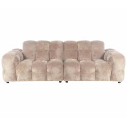 Canapé Hackman Dutchbone Sofa 3 Places en Velours Beige Assise de Salon 84x102x264cm