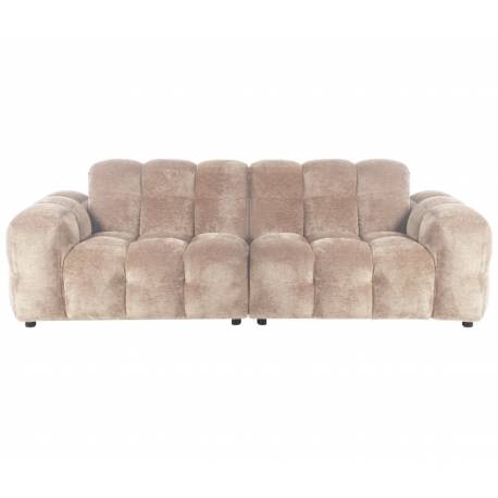 Canapé Hackman Dutchbone Sofa 3 Places en Velours Beige Assise de Salon 84x102x264cm
