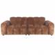 Canapé Hackman Dutchbone Sofa 3 Places en Velours Cognac Assise de Salon 84x102x264cm