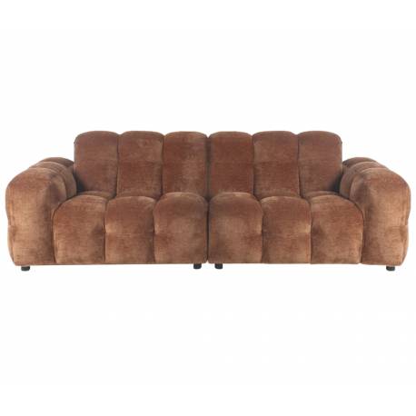 Canapé Hackman Dutchbone Sofa 3 Places en Velours Cognac Assise de Salon 84x102x264cm