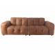Canapé Hackman Dutchbone Sofa 3 Places en Cuir Cognac Assise de Salon 84x102x264cm