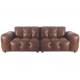 Canapé Hackman Dutchbone Sofa 3 Places en Cuir Chocolat Assise de Salon 84x102x264cm
