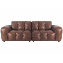 Canapé Hackman Dutchbone Sofa 3 Places en Cuir Chocolat Assise de Salon 84x102x264cm