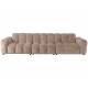 Canapé Hackman Dutchbone Sofa 4,5 Places en Velours Beige Assise de Salon 84x102x364cm
