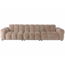 Canapé Hackman Dutchbone Sofa 4,5 Places en Velours Beige Assise de Salon 84x102x364cm
