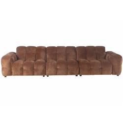 Canapé Hackman Dutchbone Sofa 4,5 Places en Velours Cognac Assise de Salon 84x102x364cm