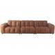 Canapé Hackman Dutchbone Sofa 4,5 Places en Cuir Cognac Assise de Salon 84x102x364cm