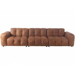 Canapé Hackman Dutchbone Sofa 4,5 Places en Cuir Cognac Assise de Salon 84x102x364cm