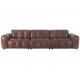 Canapé Hackman Dutchbone Sofa 4,5 Places en Cuir Chocolat Assise de Salon 84x102x364cm
