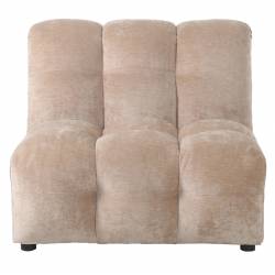 Fauteuil Hackman Dutchbone Sofa 1,5 Place Velours Beige Elément Canapé Modulable Assise avec Dossier 84x100x102cm