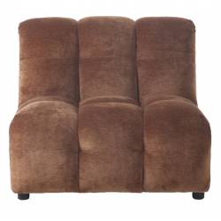 Fauteuil Hackman Dutchbone Sofa 1,5 Place Velours Cognac Elément Canapé Modulable Assise avec Dossier 84x100x102cm