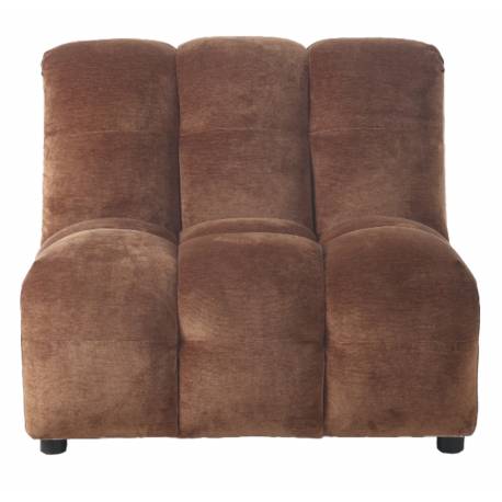 Fauteuil Hackman Dutchbone Sofa 1,5 Place Velours Cognac Elément Canapé Modulable Assise avec Dossier 84x100x102cm