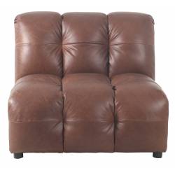 Fauteuil Hackman Dutchbone Sofa 1,5 Place Cuir Chocolat Elément Canapé Modulable Assise avec Dossier 84x100x102cm