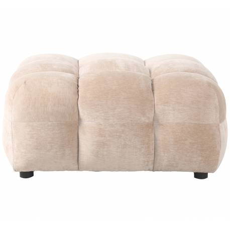 Repose Pied Hackman Dutchbone Pouf&nbsp;Velours Beige Element Canapé Modulable Assise Sans Dossier 45x100x100cm