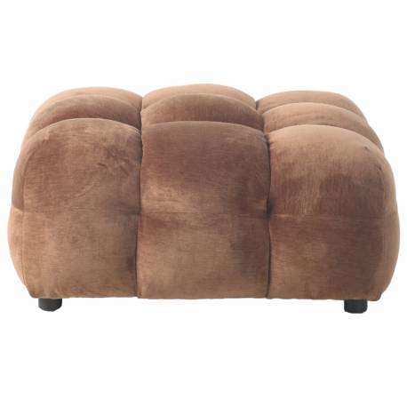 Repose Pied Hackman Dutchbone Pouf&nbsp;Velours Cognac Element Canapé Modulable Assise Sans Dossier 45x100x100cm