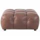 Repose Pied Hackman Dutchbone Pouf&nbsp;Cuir Chocolat Element Canapé Modulable Assise Sans Dossier 45x100x100cm