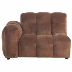 Element Gauche Hackman Dutchbone Assise 1 Place&nbsp;Velours Cognac Canapé Modulable Assise un Accoudoir 84x102x132cm