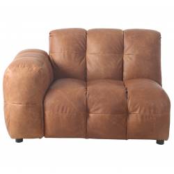 Element Gauche Hackman Dutchbone Assise 1 Place&nbsp;Cuir Cognac Canapé Modulable Assise un Accoudoir 84x102x132cm