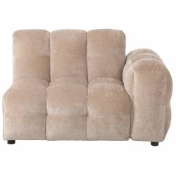 Element Droit Hackman Dutchbone Assise 1 Place&nbsp;Velours Beige Canapé Modulable Assise un Accoudoir 84x102x132cm