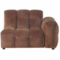 Element Droit Hackman Dutchbone Assise 1 Place&nbsp;Velours Cognac Canapé Modulable Assise un Accoudoir 84x102x132cm