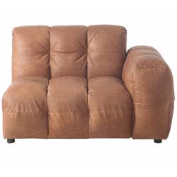 Element Droit Hackman Dutchbone Assise 1 Place Cuir Cognac Canapé Modulable Assise un Accoudoir 84x102x132cm