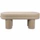 Banc Tissu Beige Fern Dutchbone Banquette d'Intérieur Tissu Chiné Bout de Lit Esprit Rétro 40x42x110cm