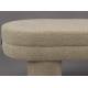 Banc Tissu Beige Fern Dutchbone Banquette d'Intérieur Tissu Chiné Bout de Lit Esprit Rétro 40x42x110cm