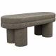 Banc Tissu Noir Fern Dutchbone Banquette d'Intérieur Tissu Chiné Bout de Lit Esprit Rétro 40x42x110cm
