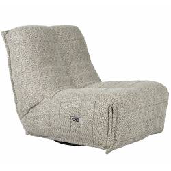 Fauteuil Hamilton Dutchbone Assise 1 Personne Inclinable en Tissu Chiné Cappucino Sofa Connecté 88x95x114cm