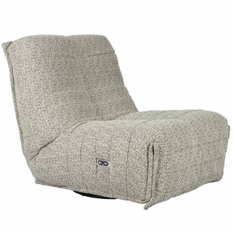 Fauteuil Hamilton Dutchbone Assise 1 Personne Inclinable en Tissu Chiné Cappucino Sofa Connecté 88x95x114cm