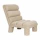 Fauteuil Tissu Beige Fern Dutchbone Assise d'Intérieur Tissu Chiné Sofa Sans Accoudoir 1 Personne Esprit Rétro 65x80x86cm