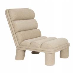 Fauteuil Tissu Beige Fern Dutchbone Assise d'Intérieur Tissu Chiné Sofa Sans Accoudoir 1 Personne Esprit Rétro 65x80x86cm