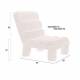 Fauteuil Tissu Beige Fern Dutchbone Assise d'Intérieur Tissu Chiné Sofa Sans Accoudoir 1 Personne Esprit Rétro 65x80x86cm