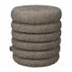 Pouf Tissu Noir Fern Dutchbone Guéridon d'intérieur tissu chiné Assise d'appoint design 37x37x43cm