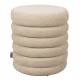 Pouf Tissu Beige Fern Dutchbone Guéridon d'intérieur tissu chiné Assise d'appoint design 37x37x43cm