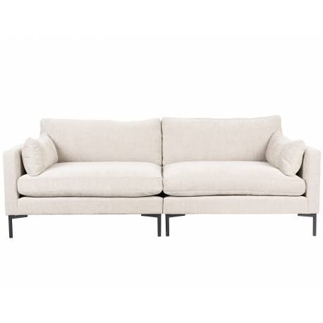 Canapé Summer Cream Zuiver Banquette 3 Places Assise de Salon en Tissu 82x101x230cm