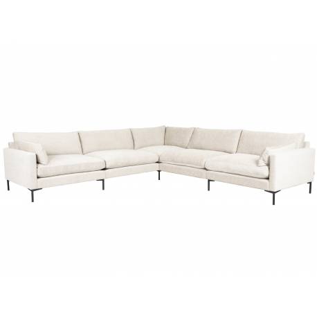 Canapé d'Angle Summer Cream Zuiver Banquette 7 Places Assise de Salon en Tissu 82x318x318cm