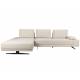 Canapé d'Angle Shelly Dutchbone Sofa avec Méridienne Gauche Tissu Chiné Blanc Assises de Salon Design 90x183,5x308cm