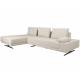 Canapé d'Angle Shelly Dutchbone Sofa avec Méridienne Gauche Tissu Chiné Blanc Assises de Salon Design 90x183,5x308cm