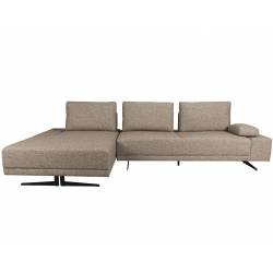 Canapé d'Angle Shelly Dutchbone Sofa avec Méridienne Gauche Tissu Chiné Cannelle Assises de Salon Design 90x183,5x308cm